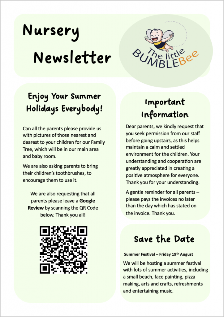 the little bumblebee july 23 newsletter