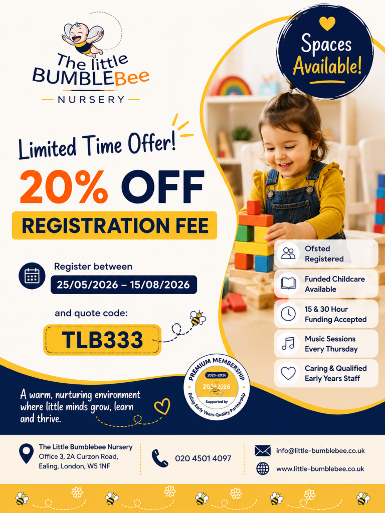 20% off nursery registeration fee ealing offer